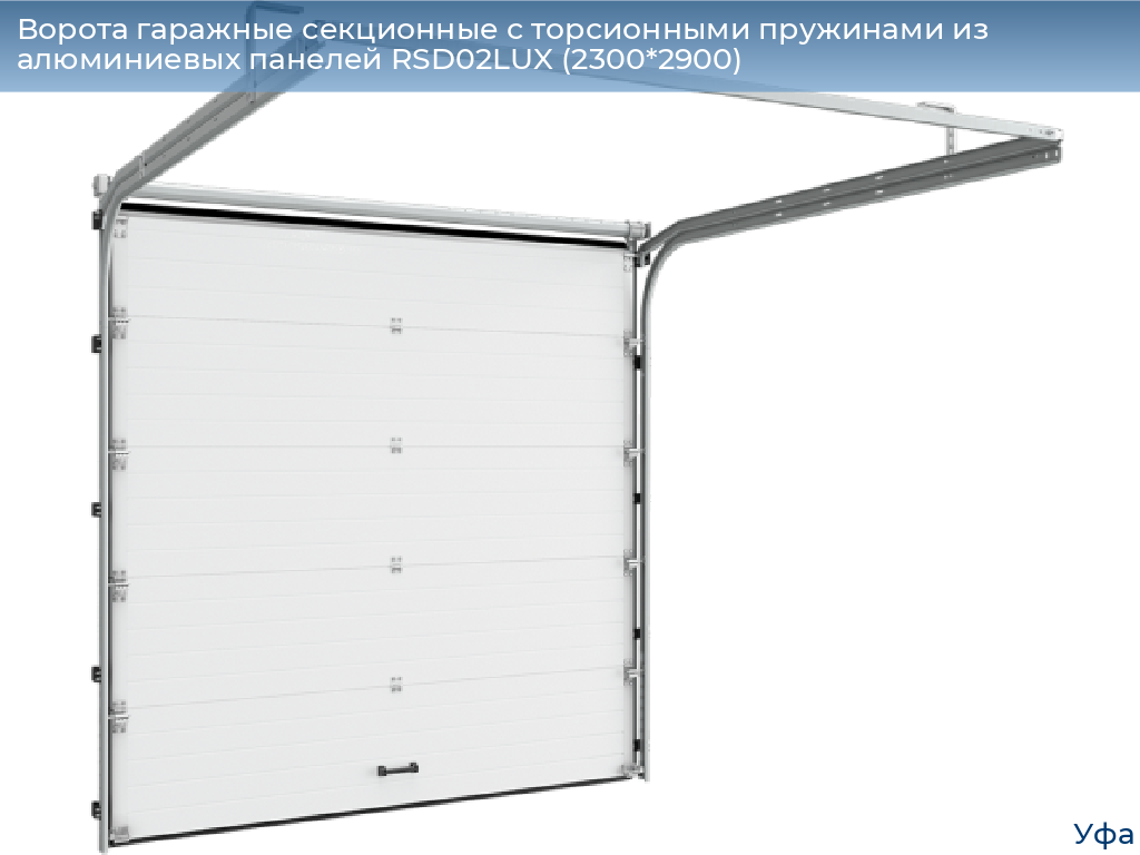 Ворота гаражные секционные с торсионными пружинами из алюминиевых панелей RSD02LUX (2300*2900), www.ufa.doorhan.ru