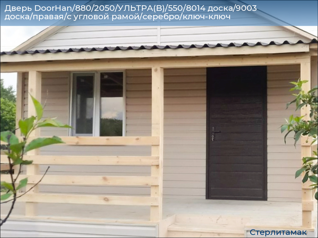 Дверь DoorHan/880/2050/УЛЬТРА(B)/550/8014 доска/9003 доска/правая/с угловой рамой/серебро/ключ-ключ, sterlitamak.doorhan.ru