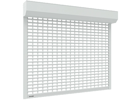 Рольворота из решетчатого экструдированного профиля rhe78g с прозрачными вставками